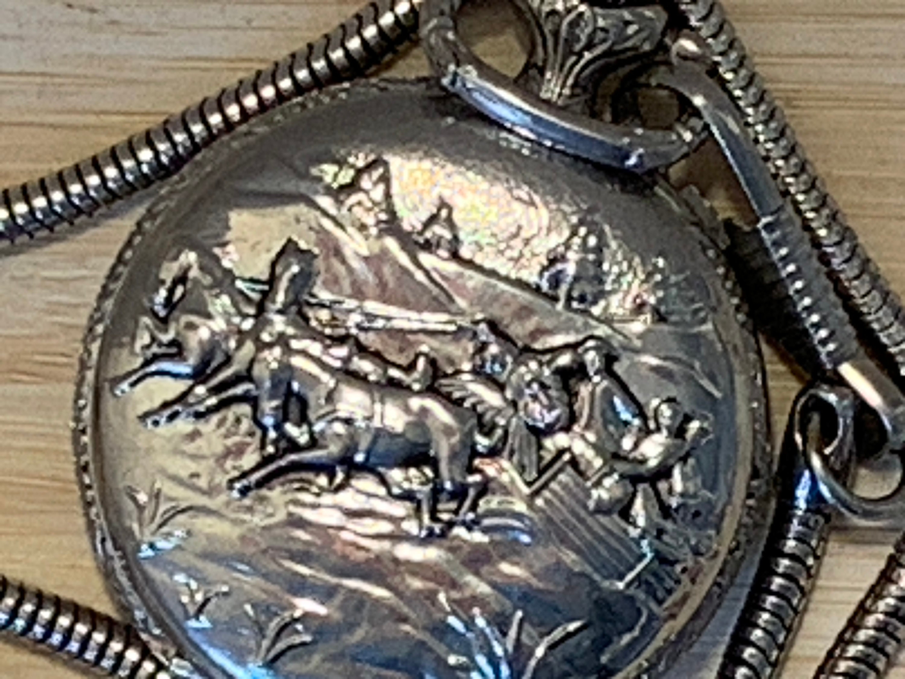 Full Hunter Ornate Venus Quartz Pocket Fob Watch (38.8mm) With