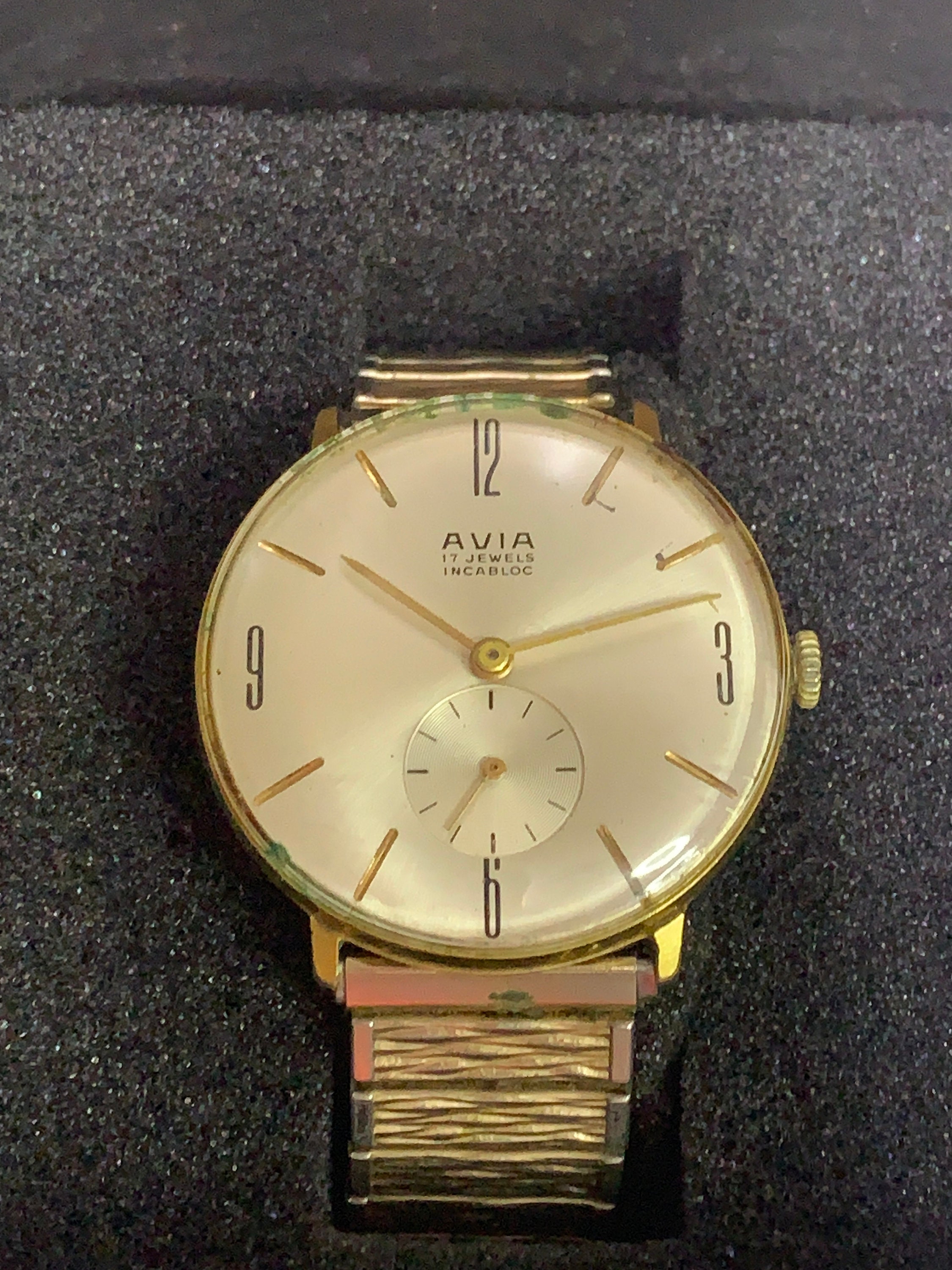 Vintage Mens AVIA 17 JEWELS Swiss made incabloc sub second watch MECHANICAL Dress Watch Etsy Italia
