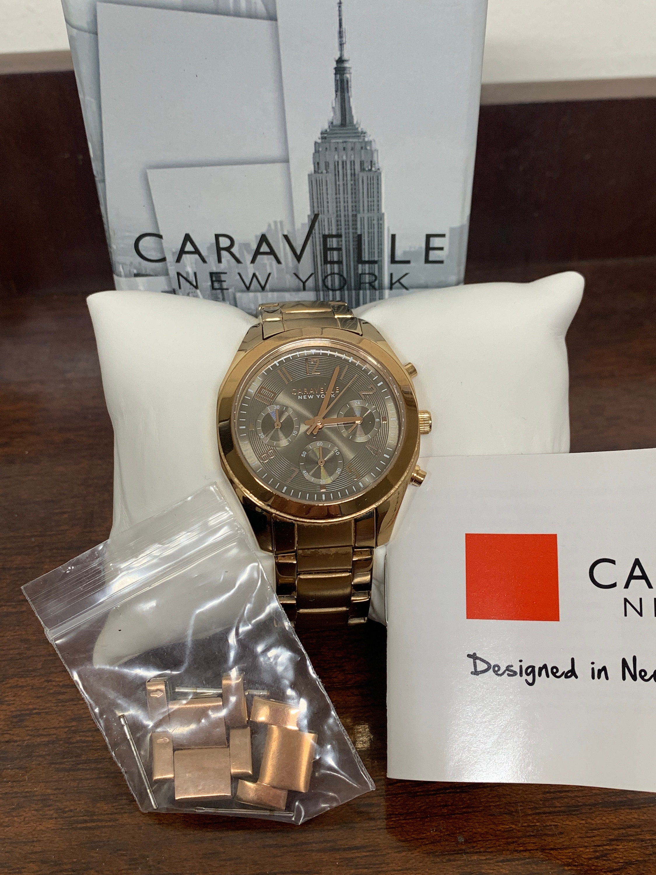 Caravelle New York by Bulova Rose Gold Tone Chronograph 