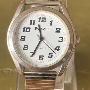 Ravel Unisex  Men&#39;s Ladies Large Dial Clear White Face Watch                                                                   .