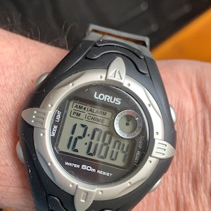 Lorus by Seiko Digital YK33 X006 Black Resin Strap Chronograph Alarm Date Watch