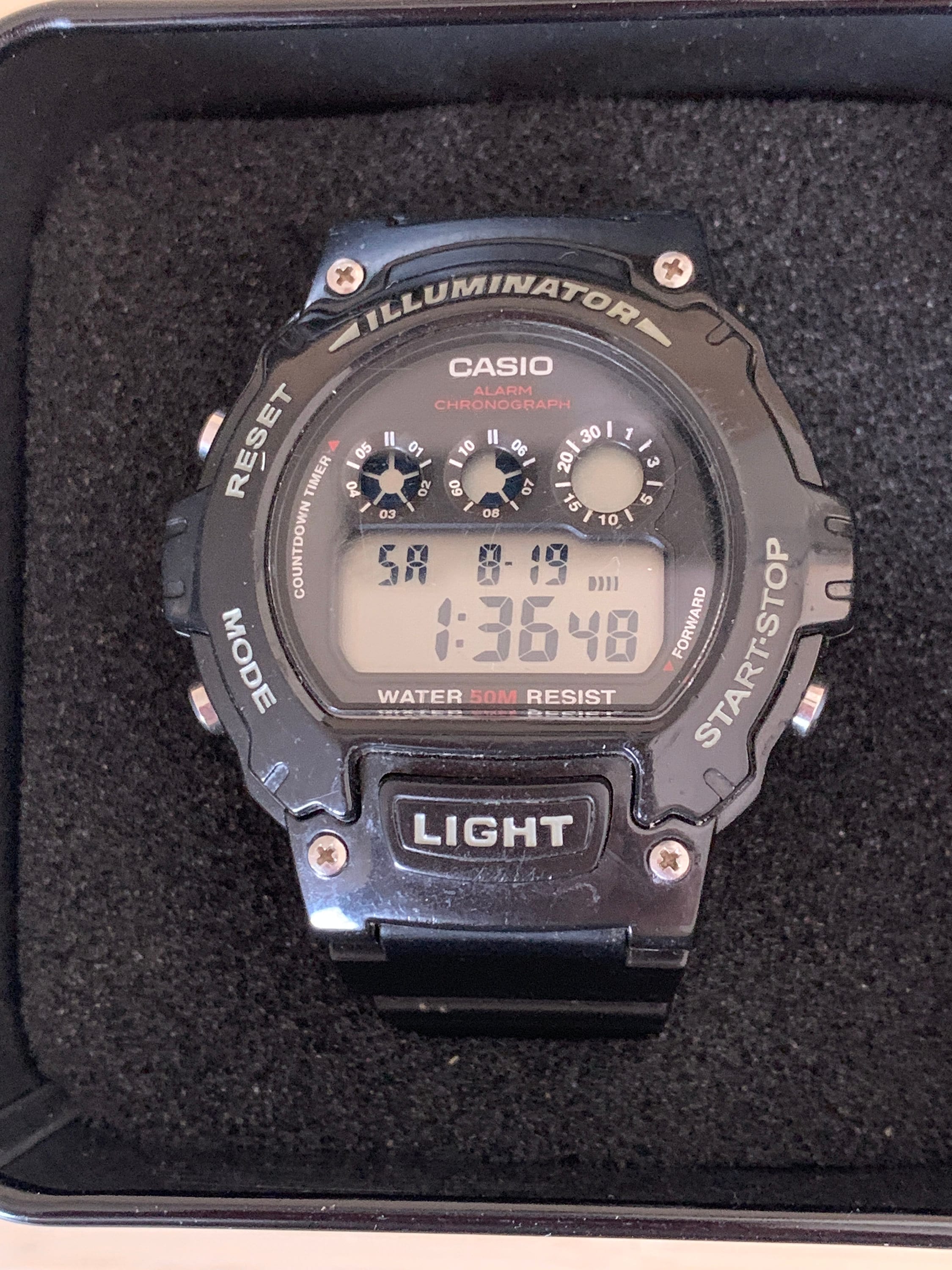 Vintage Casio Illuminator Digital Chronograph Black Resin