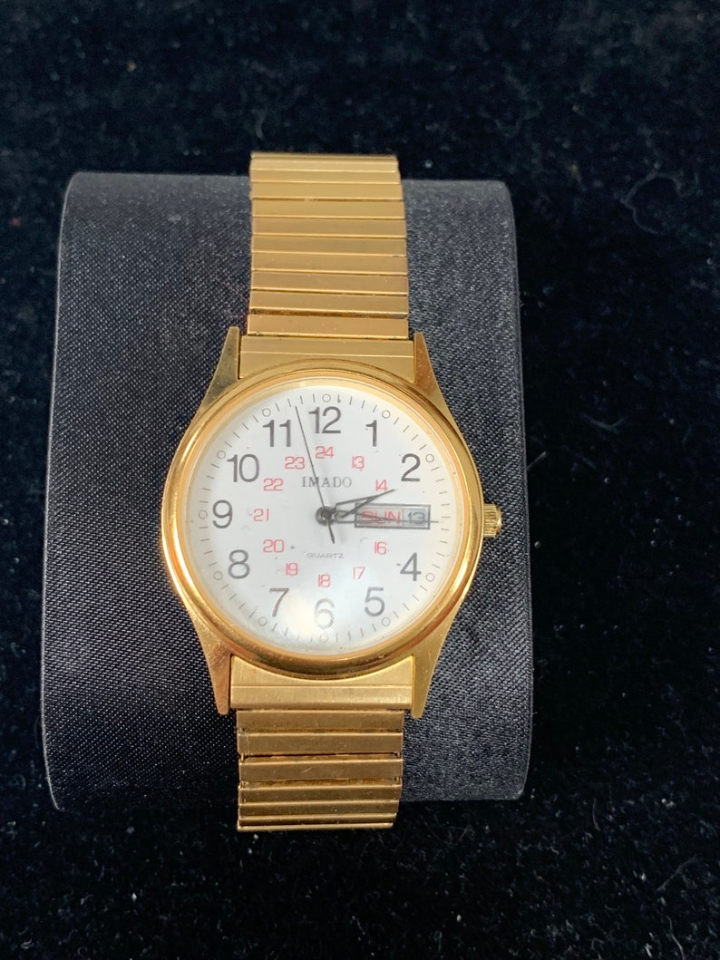 Vintage Imado 24 Hour dial Day Date Quartz Watch | Etsy