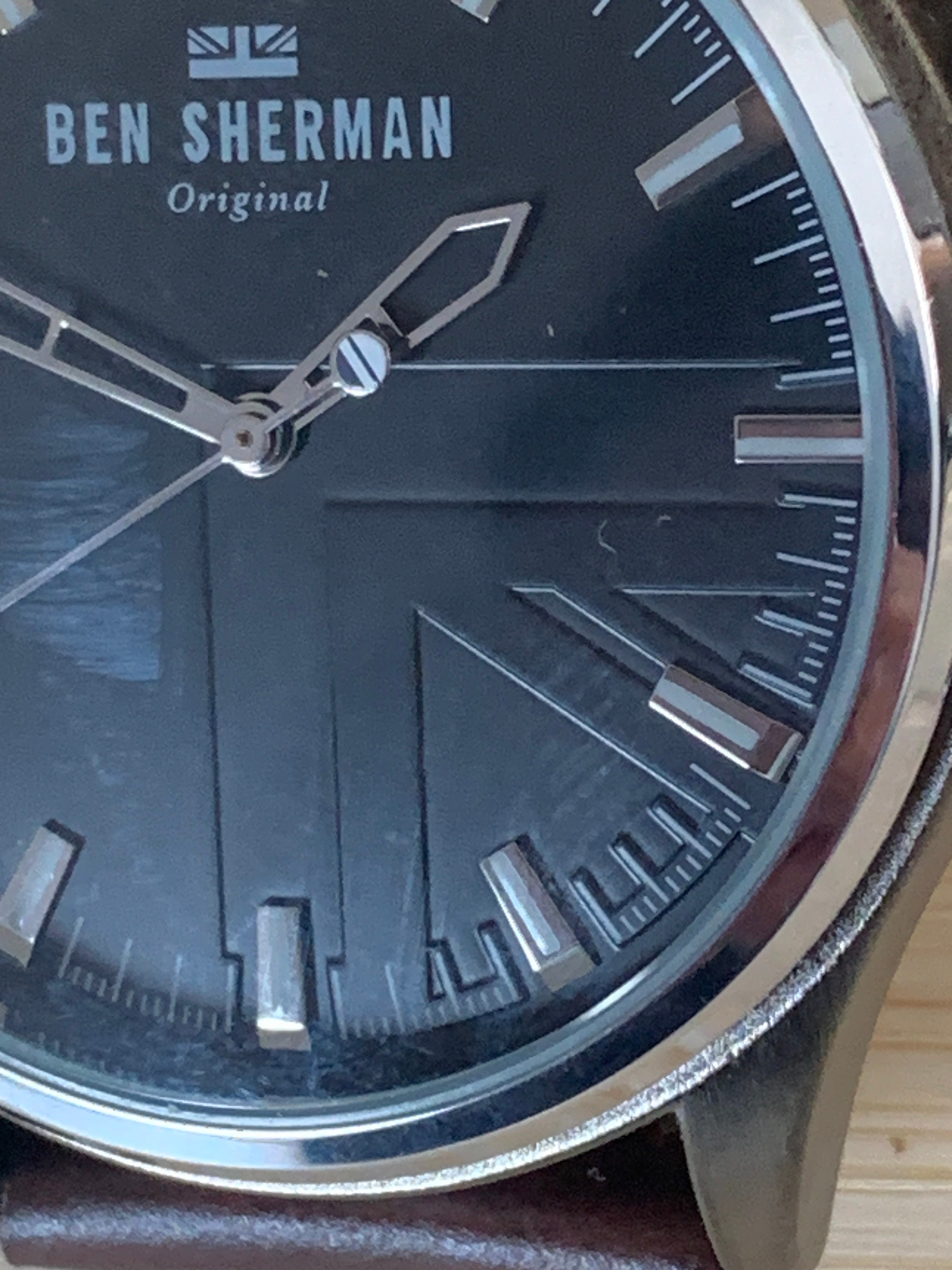 Large Ben Sherman Harrison Men s Brushed Silver Tone Case Watch With Black grey Dial Etsy Canada