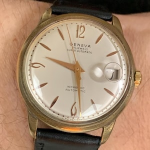 Gents Geneva  Super Automatic Watch incabloc 25 jewels with the date at 3 Felsa 692 Bidynator movement