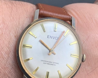 Vintage Envoy French Manual Wind Watch 1970s  Mechanical  dress watch