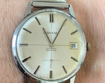 Rare Vintage Carronade Sub Second Wrist Watch 17 Jewels With Peseux 7046 Movement Etsy Australia