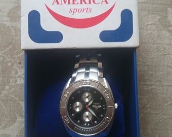Gents boxed America Sports watch in original box new battery fitted