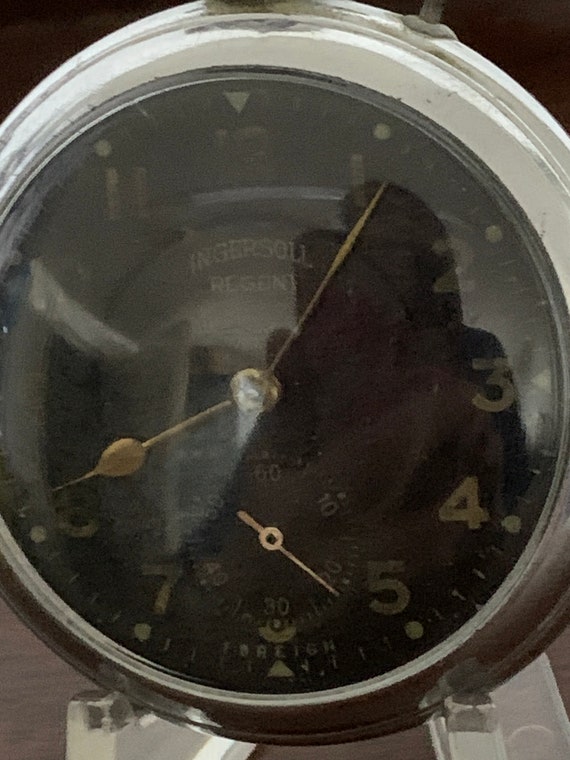 RARE Vintage Ingersoll Regent Pocket Watch With Blac… Gem