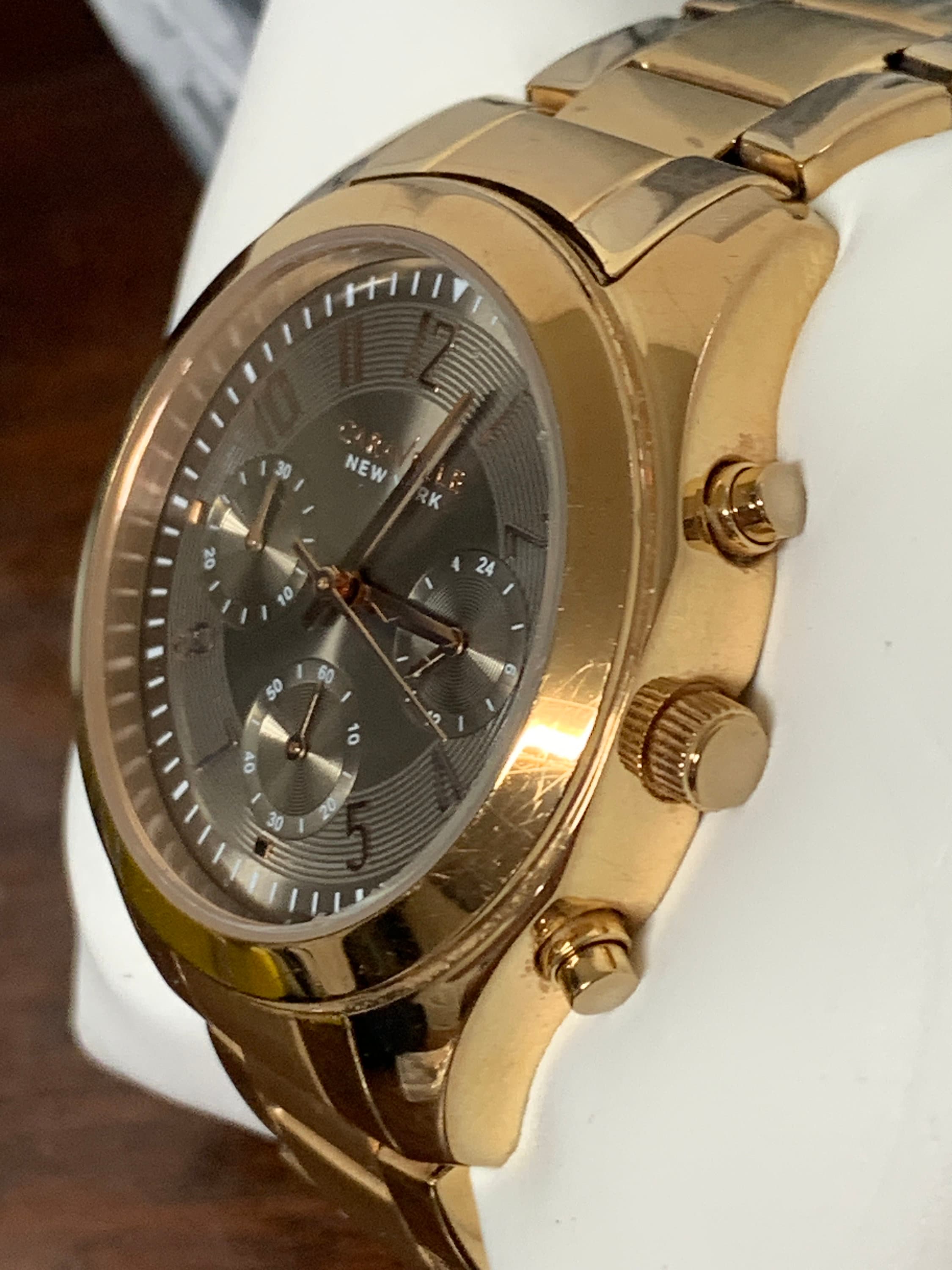 Caravelle Womens Rose Gold Finish Chronograph Watch Caravelle New York by Bulova Rose Gold Tone Chronograph  main image 3