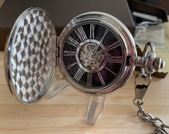 Kronen & sohne full hunter skeleton dial mechanical pocket watch hotsell