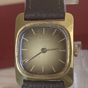 Rare Vintage Tissot Mechanical watch with smokey Tigers Eye style Dial Ladies Watch