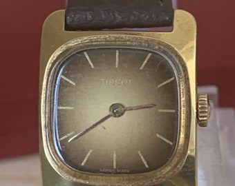 Rare Vintage Tissot Mechanical watch with smokey Tigers Eye style Dial Ladies Watch
