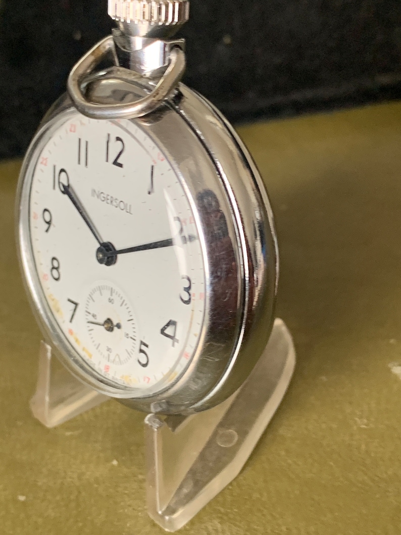 Vintage Ingersoll Pocket Watch From 1975 With 24 Hour Dial Etsy