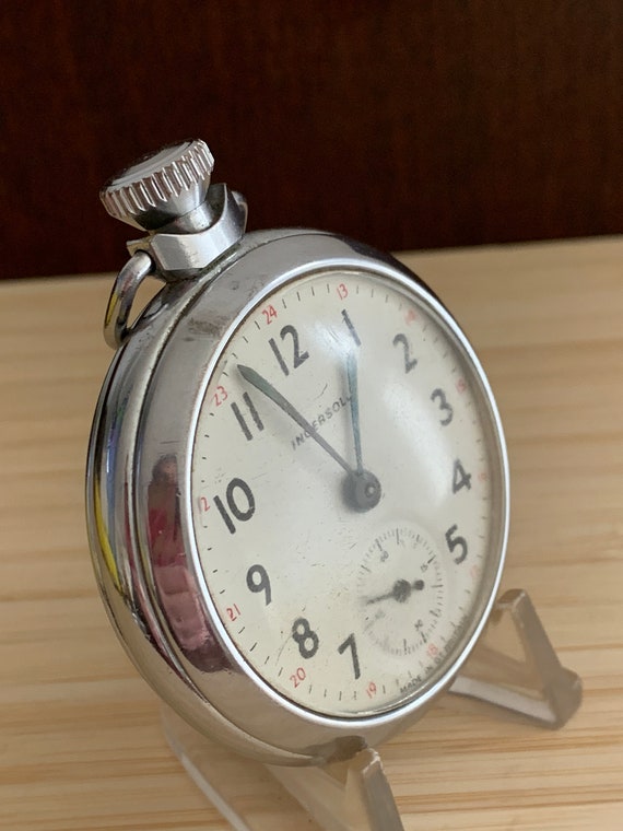 Vintage Ingersoll pocket watch from 1970 with 24 hour… Gem