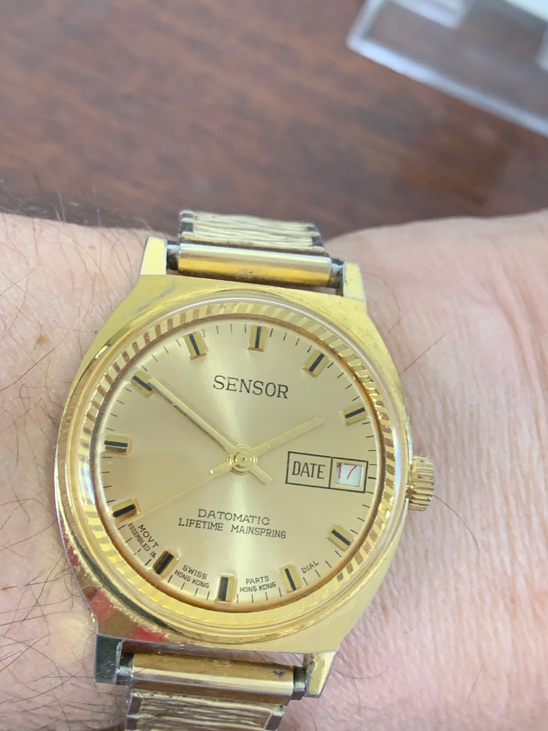 Gent's Vintage Sensor remex LTD Mechanical Watch Gold Tone With Date ...
