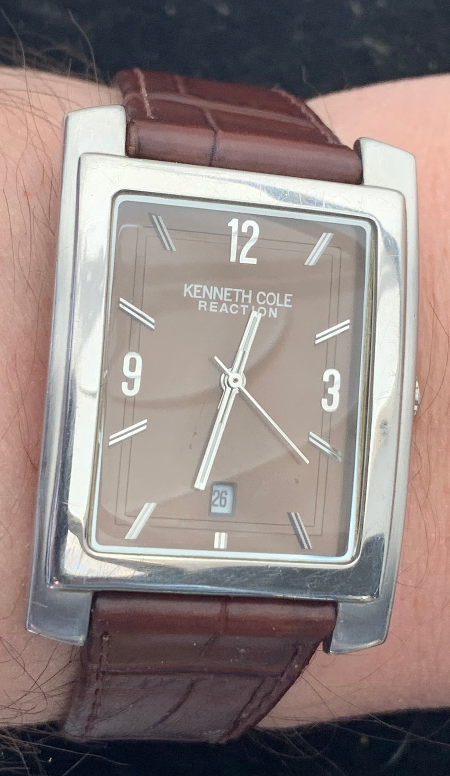 Kenneth Cole KC1347 Men Watch Quartz Analog Date Brown Leather Strap Etsy UK