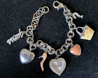Vintage Guess Charm Bracelet Heart Watch With 6 Charms - Etsy display picture 1