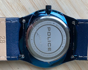 Metallic Blue Mens Police Designer Fashion Watch 40.7mm Model PL.14217J