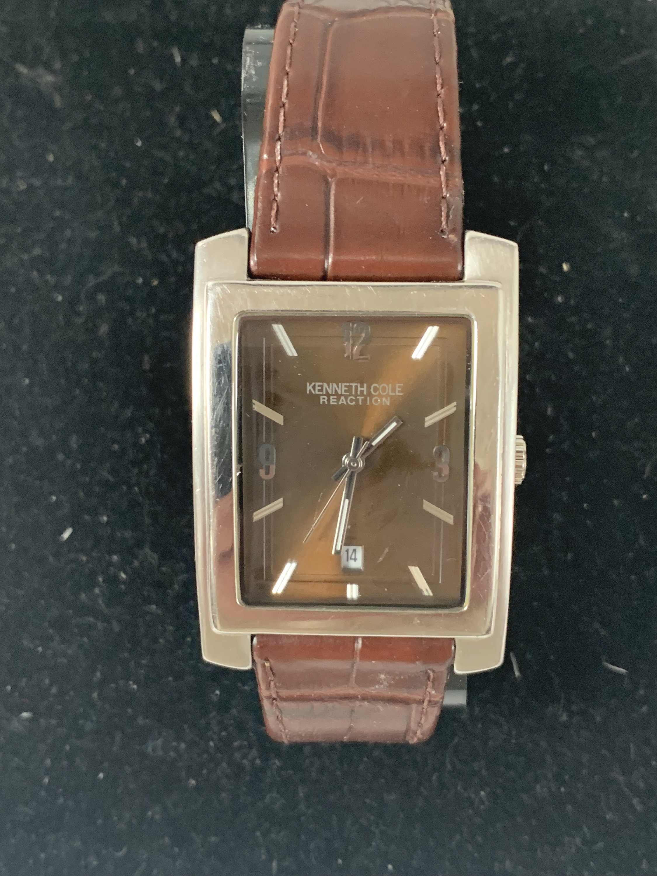 Cole KC1347 Men Watch Quartz Analog Date Brown Leather Etsy