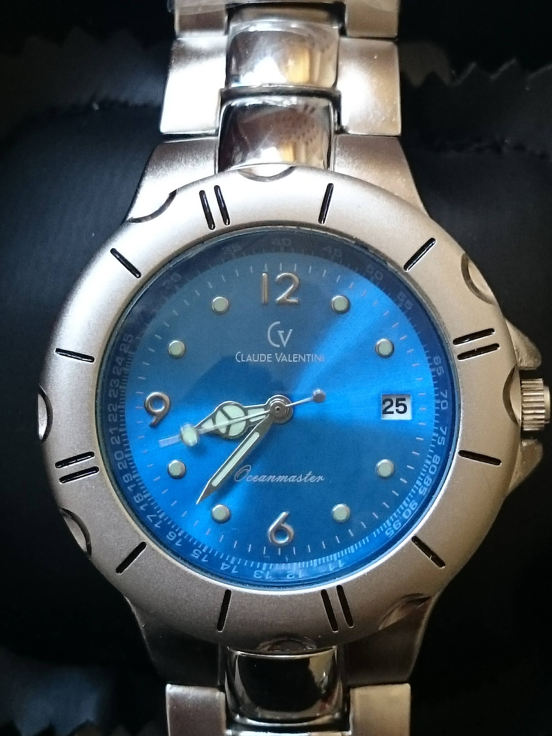 Claude Valentini Oceanmaster Mens Blue Face, Stainless