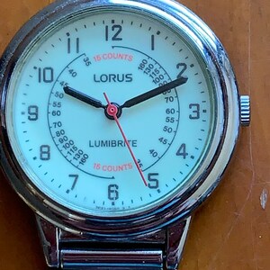 Vintage Lorus Unisex Nurses Lumibrite Fob Watch With 15 count scale