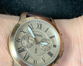 Men's Fossil Bronze colour chronograph watch, All Stainless Steel watch