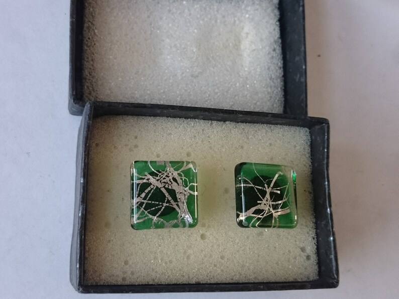 Graffiti Cufflinks Green Boxed .