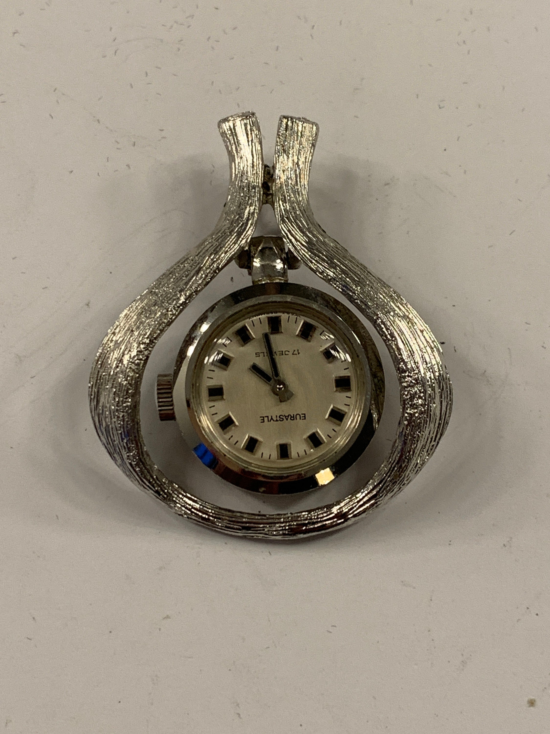 Eurastyle Vintage Pendant Watch in Silver Tone Etsy UK