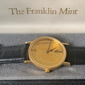 THE FRANKLIN MINT ゴールド ブラック ブレスレットウォッチ THE FRANKLIN MINT ゴールド ブラック ブレスレットウォッチ THE