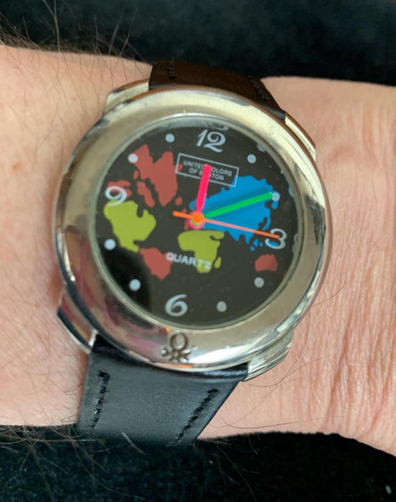 Vintage United Colors Benetton by Bulova Multi-colored Map