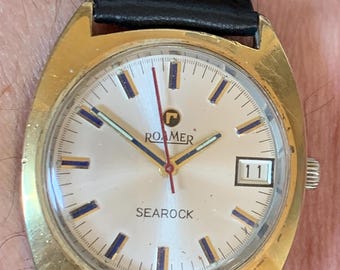 Roamer SEAROCK Vintage  Wristwatch gold plated c1970s Manual Wind