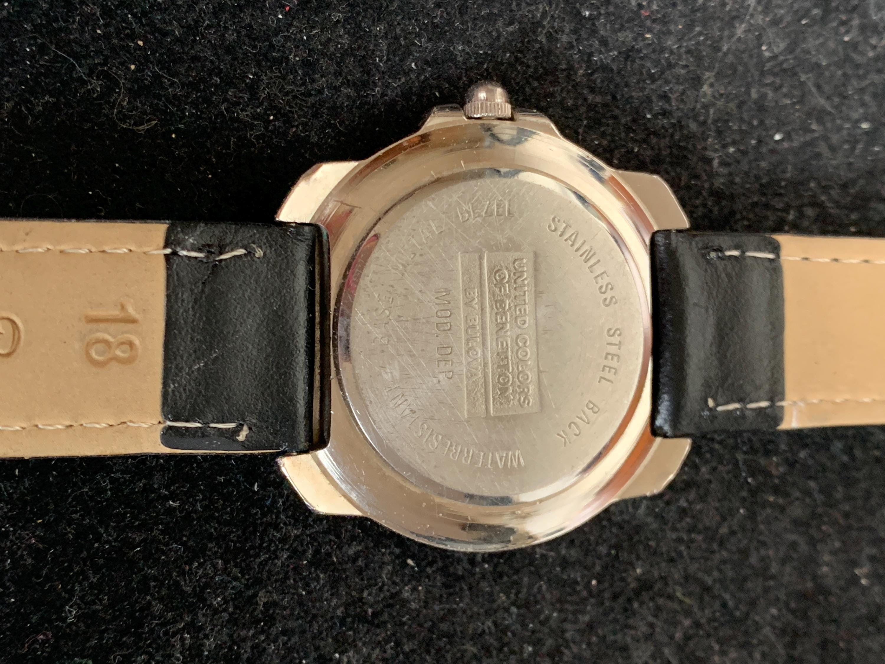 Vintage United Colors Benetton by Bulova Silver Map Vintage Quartz