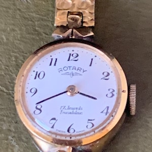 Rotary LADIES Incabloc Gold Plated Bracelet Watch Swiss Made