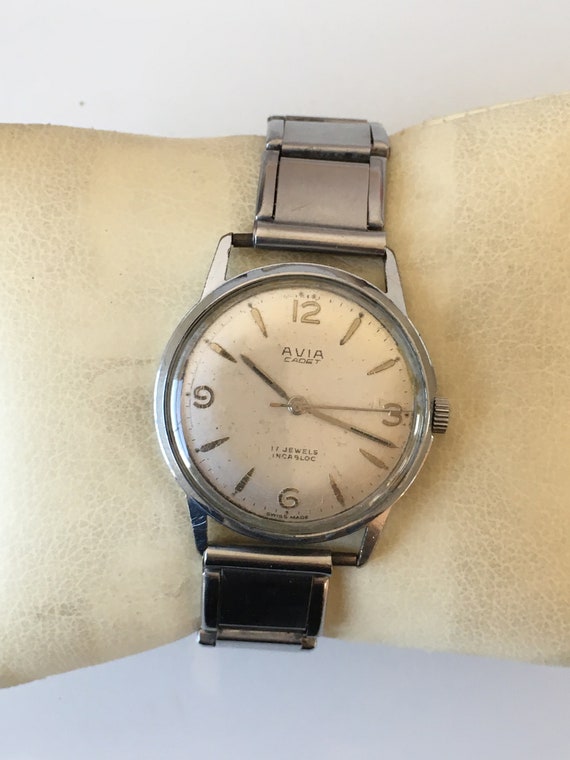 Vintage Gents 1960s Avia Cadet Hand Winding Wrist Watch. Etsy