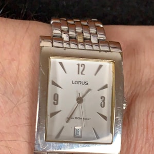 Lorus By Seiko  RECTANGULAR Quartz Tank Style Watch VX32-X289 with silver dial