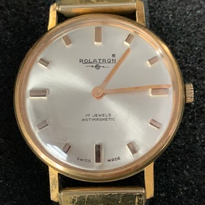 Vintage Rolatron Gents 17 Jewel Manual Wind Gold filled  Watch