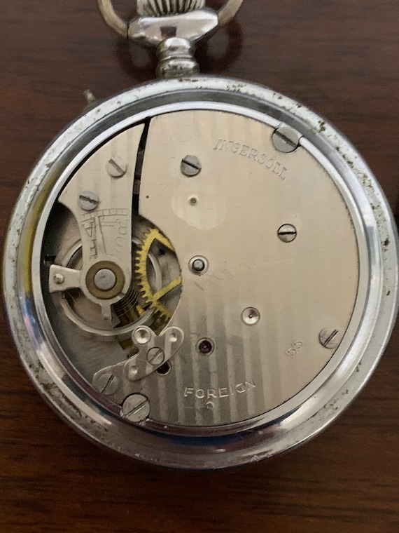 RARE Vintage Ingersoll Regent Pocket Watch With Blac… Gem