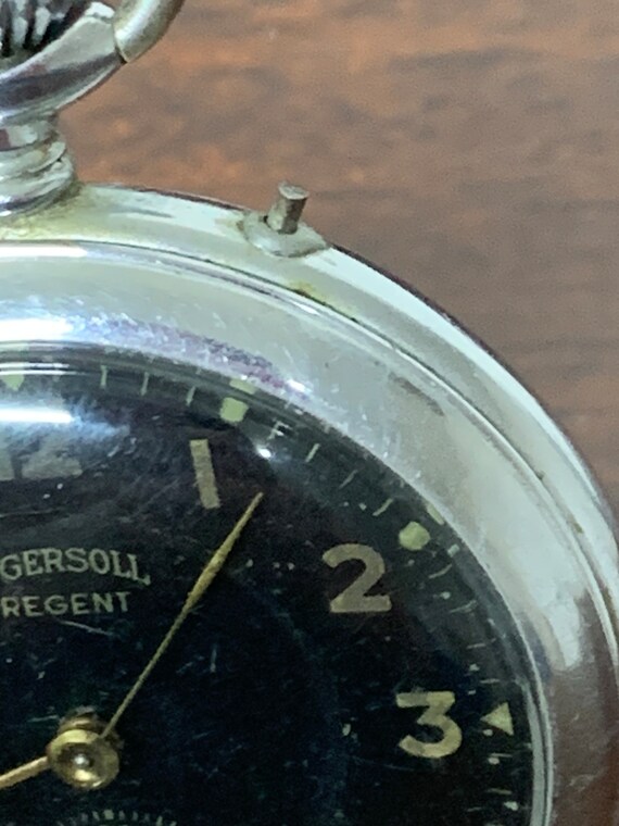RARE Vintage Ingersoll Regent Pocket Watch With Blac… Gem