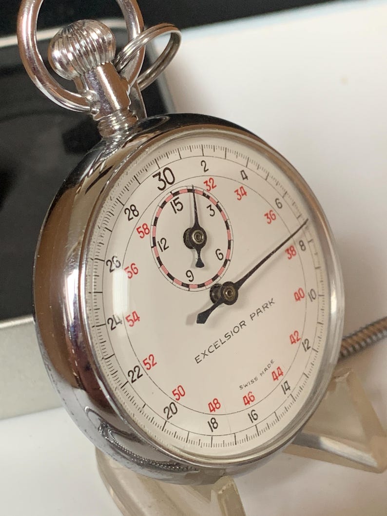 Vintage Rare Excelsior Park Stopwatch with top wind movement, Calibre 3364 image 5