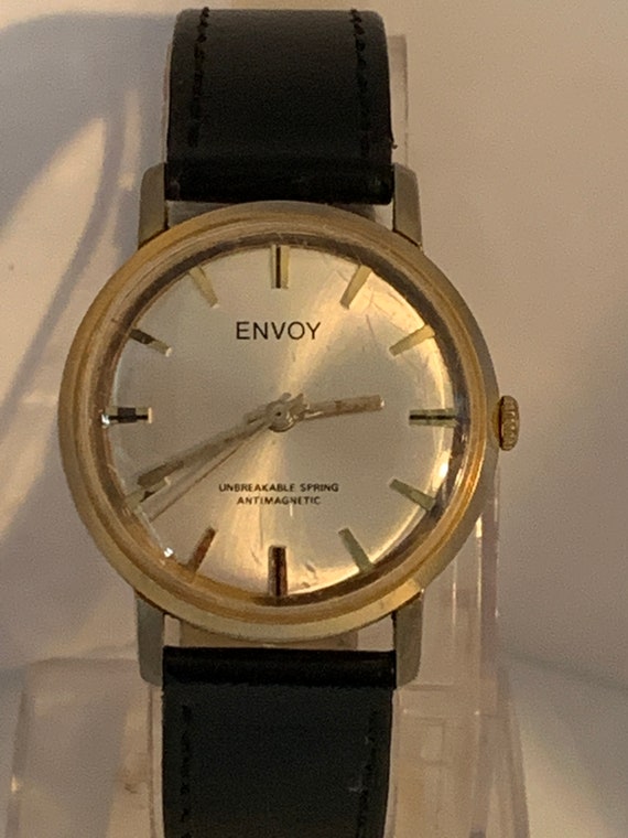 Vintage Envoy French Manual Wind Watch 1970s 1J M… - image 1