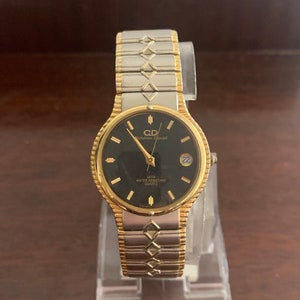 Christian Daniel Silver and Gold tone Women's Watch with Black Dial No:001235 image 7