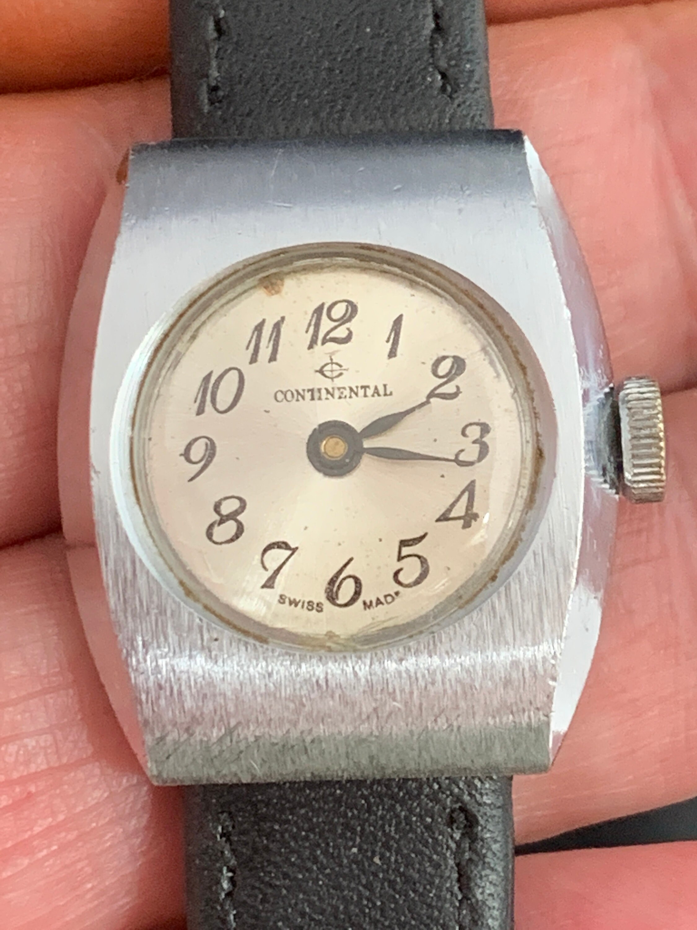 Vintage Continental Silver Dial Manual Wind Watch With 