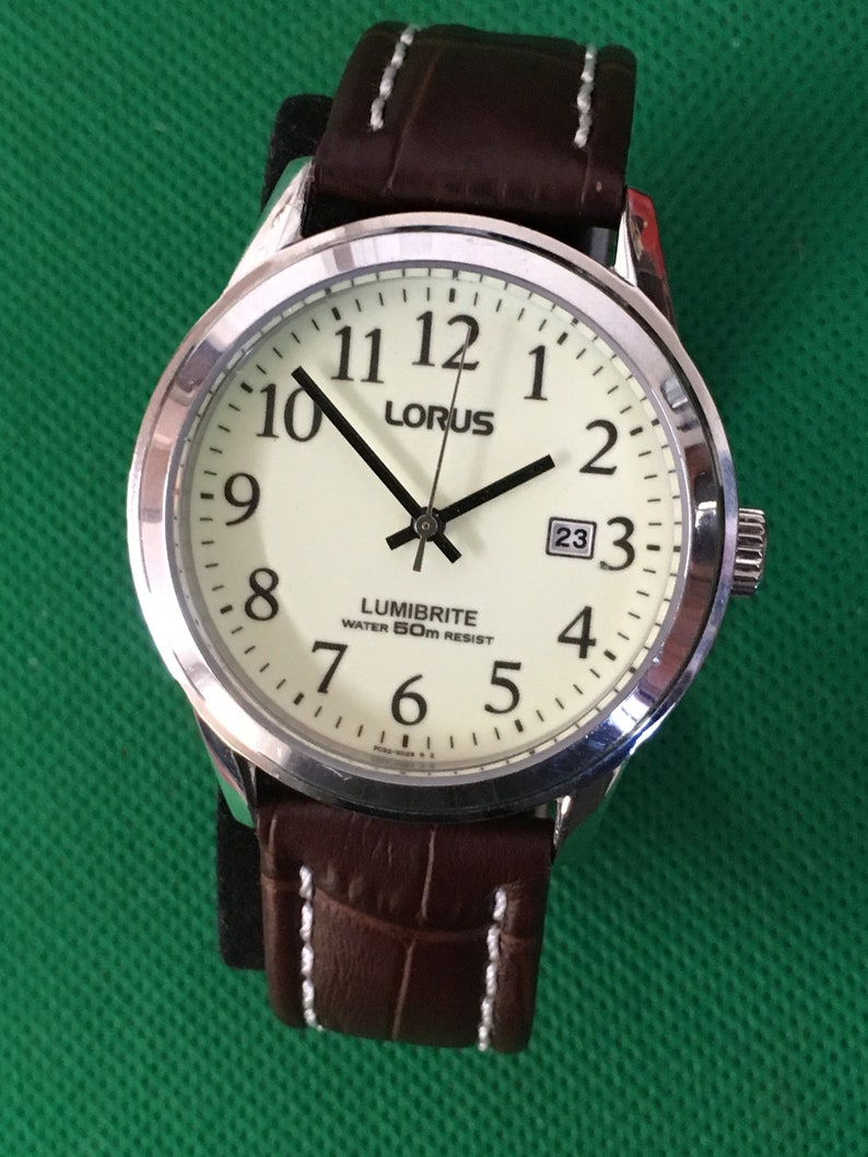 lorus men's lumibrite dial web strap watch