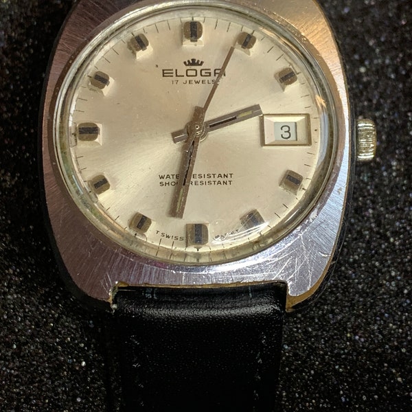 vintage années 1970 Eloga 17 Jewel Swiss Made montre