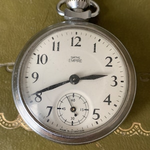 Vintage Chrome Case Smiths Empire Pocket Watch 1960 Etsy India