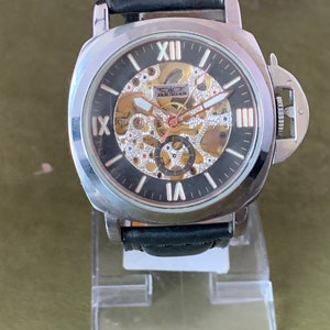 JARAGAR Luxury Watch Automatic Mechanical Skeleton Back Wrist Watch