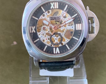 JARAGAR Luxury Watch Automatic Mechanical Skeleton Back Wrist Watch