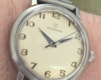 Vintage & Rare Collectable Rodania  17 Jewels Swiss Men’s Wrist Watch