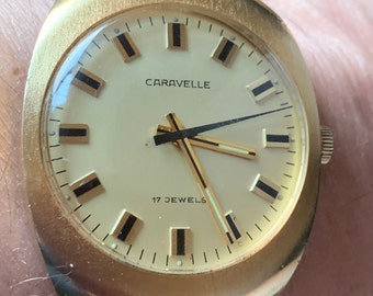 Unusual Gents 1970s Caravelle by Bulova Wristwatch With PUW 560